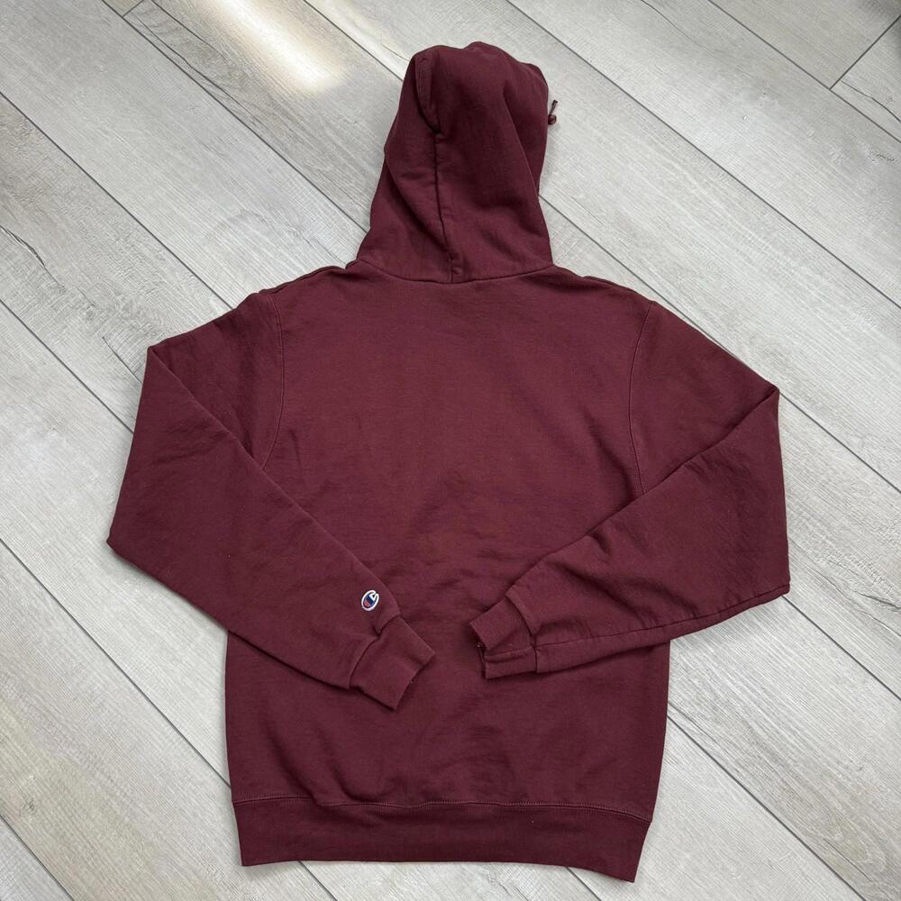 Y2K Champion Harvard University Hoodie Maroon Size S Embroidered Logo EST 1636 - Picture 3 of 8